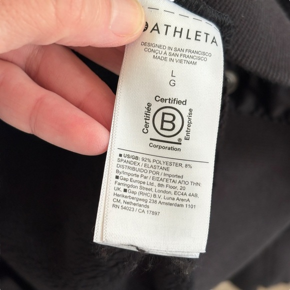 Athleta Recover Cozy Snap Front Sweatshirt Soft Black Size Large - Picture 9 of 9
